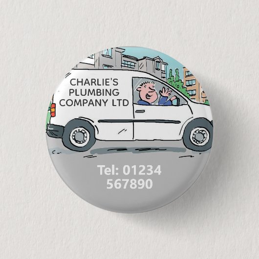 Kleine Onderneming met Naam op Bedrijf Van Button (Voorkant)