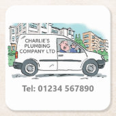 Kleine Onderneming met Naam op Bedrijf Van Kartonnen Onderzetters (Voorkant)