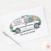 Kleine Onderneming met Naam op Bedrijf Van Ovale Sticker (Envelop)