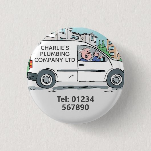 Kleine Onderneming met Naam op Bedrijf Van Ronde Button 3,2 Cm (Voorkant)