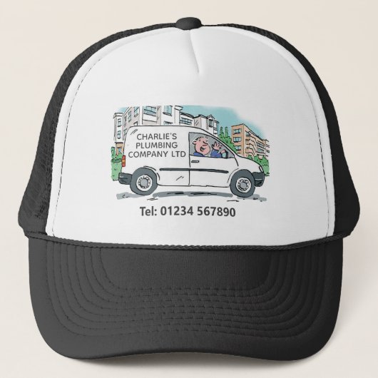 Kleine Onderneming met Naam op Bedrijf Van Trucker Pet (Voorkant)