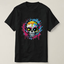 Kleine Ondeugende Schedel: Graffiti Kleurrijke T-s T-shirt