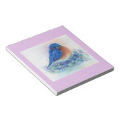 Kleine oostelijke blauwvogel met bloemen van Renee Notitieblok (Schuin)