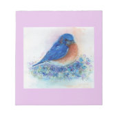 Kleine oostelijke blauwvogel met bloemen van Renee Notitieblok (Voorkant)