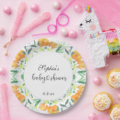 Kleine oranje baby shower papieren bordje (Feest)