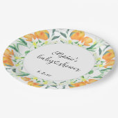 Kleine oranje baby shower papieren bordje (Gekanteld)