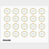 Kleine oranje baby shower ronde sticker (Vel)