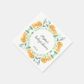 Kleine oranje baby shower servet (Hoek)