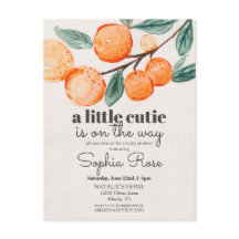 Kleine oranje baby shower uitnodigen