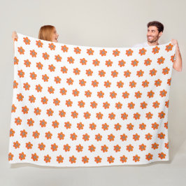 Kleine oranje bloemen fleece deken