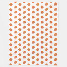 Kleine Oranje bloemen Fleece Deken
