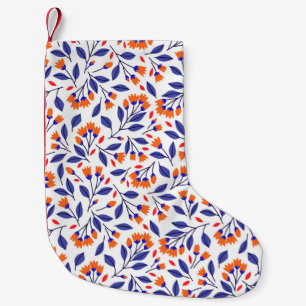 kleine oranje bloemen naadloos patroon kerstsok