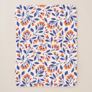 kleine oranje bloemen naadloos patroon sherpa deken