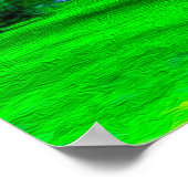 Kleine Oranje bloesem en groene gras Poster (Hoek)