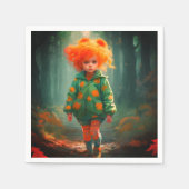 Kleine Oranje Haired Meisje Servet (Voorkant)