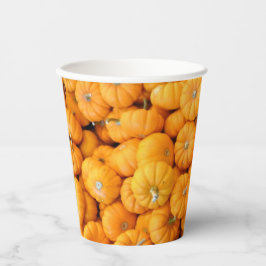 Kleine Oranje Herfst Harvest Pumpkins Papieren Bekers