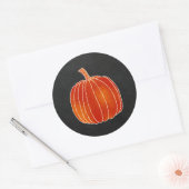 Kleine Oranje herfst Pumpkin Chalkboard Party Favo Ronde Sticker (Envelop)