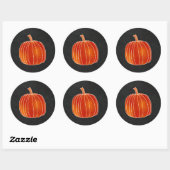 Kleine Oranje herfst Pumpkin Chalkboard Party Favo Ronde Sticker (Vel)