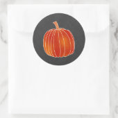 Kleine Oranje herfst Pumpkin Matte Grey Party Favo Ronde Sticker (Tas)