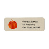 Kleine Oranje herfst Pumpkin Rustic Kraft Herfst Etiket (Voorkant)