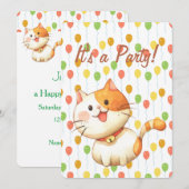 Kleine Oranje kat Kitten met kleur op zaterdag Kaart (Voorkant / Achterkant)