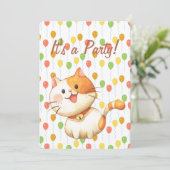 Kleine Oranje kat Kitten met kleur op zaterdag Kaart (Staand voorkant)