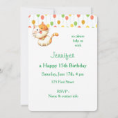 Kleine Oranje kat Kitten met kleur op zaterdag Kaart (Achterkant)