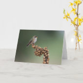Kleine Oranje kolibrie Kaart (Gele Bloem)