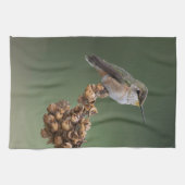 Kleine Oranje kolibrie Theedoek (Horizontaal)