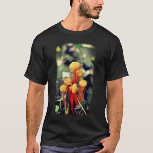 Kleine Oranje paddenstoelen Natuur T-shirt (Voorkant)