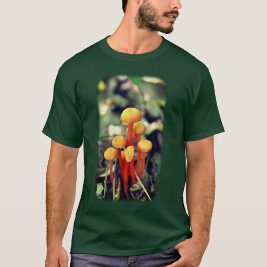 Kleine Oranje paddenstoelen Natuur T-shirt (Voorkant)