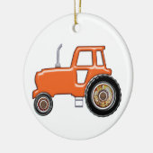 Kleine Oranje tractor Keramisch Ornament (Links)