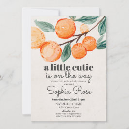 Kleine oranje uitnodiging voor baby shower