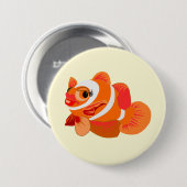 Kleine Oranje Vis Ronde Button 7,6 Cm (Voorkant /achterkant)