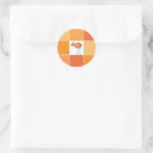 Kleine oranje vogel ronde sticker (Tas)