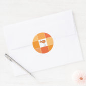 Kleine oranje vogel ronde sticker (Envelop)