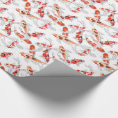 Kleine Oranje Witte Koi Vis Cadeaupapier (Hoek)