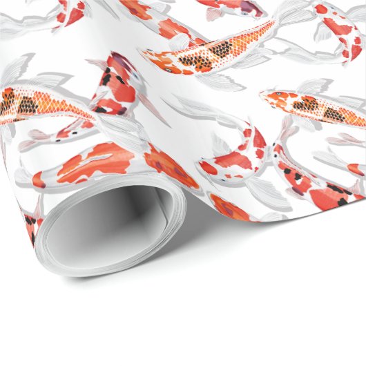 Kleine Oranje Witte Koi Vis Cadeaupapier (Rol Hoek)