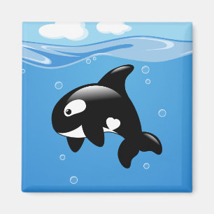 Kleine orcaanse walvis in de oceaan magneet