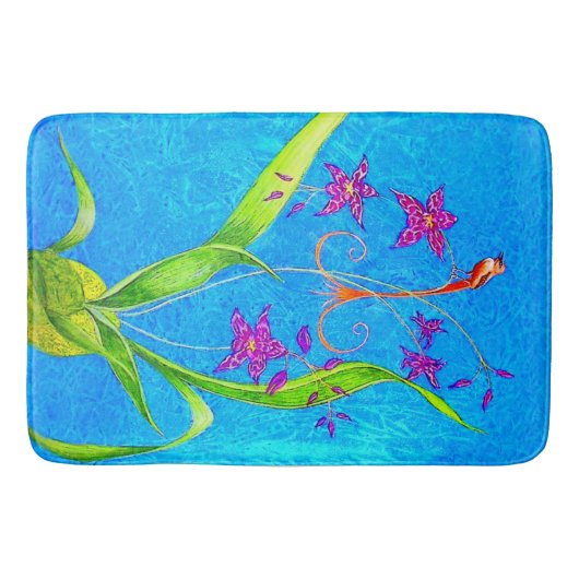  kleine orchidee vogel badmat (Voorkant)