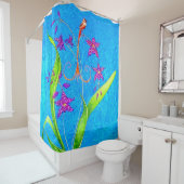  kleine orchidee vogel douchegordijn (In situ)