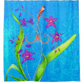  kleine orchidee vogel douchegordijn (Voorkant)