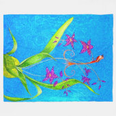  kleine orchidee vogel fleece deken (Voorkant (Horizontaal))