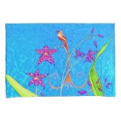  kleine orchidee vogel kussensloop (Voorkant-Rechts)