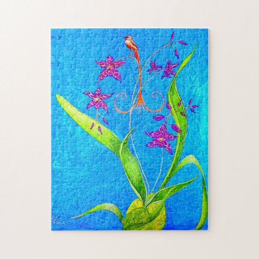 kleine orchidee vogel legpuzzel (Verticaal)