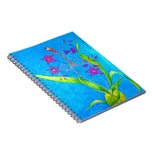  kleine orchidee vogel notitieboek (Rechterzijde)