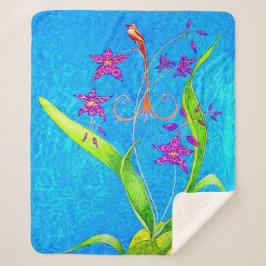  kleine orchidee vogel sherpa deken