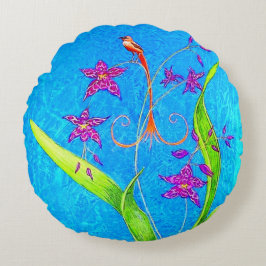  kleine orchideeënvogel (rood) rond kussen