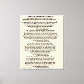 KLEINE ORFANT ANNIE POEM CANVAS PRINT (Voorkant)