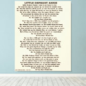 KLEINE ORFANT ANNIE POEM CANVAS PRINT (Insitu (Houten vloer))